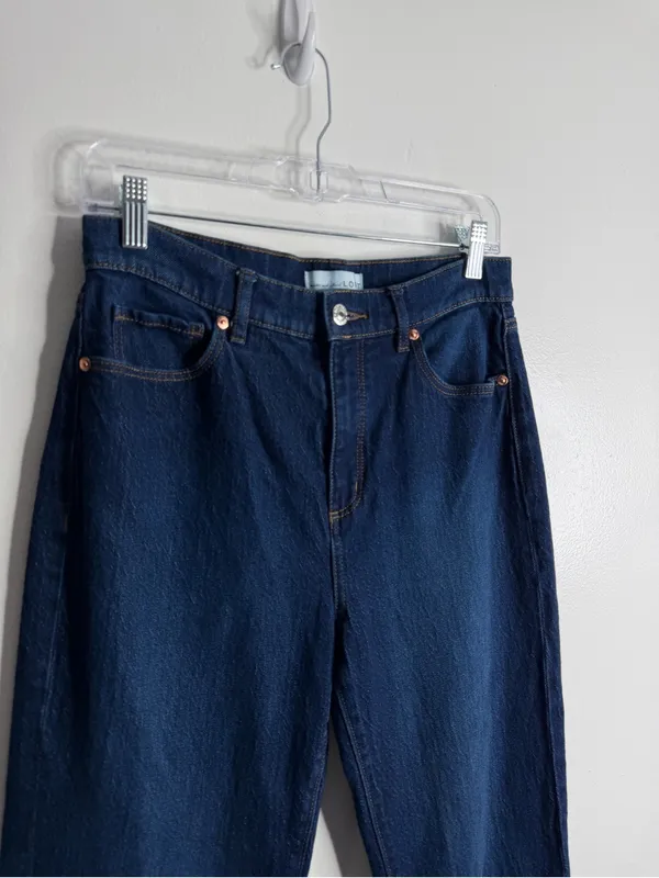 Loft High Rise The Straight Dark Wash Size 4/27 Casual Minimalist Clean Girl - Image 6