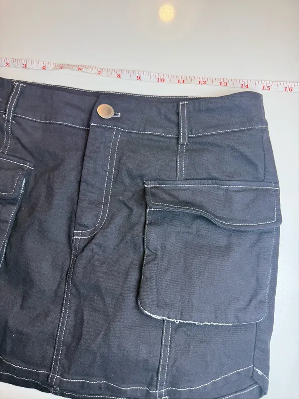 American‎ Threads Black Cargo Pocket Mini Skirt Size M - Image 7