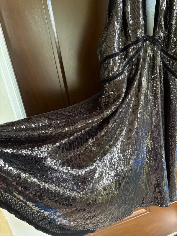EUC Free People Film Noir Sequined Halter Mini Dress Black Size 4 - Image 7