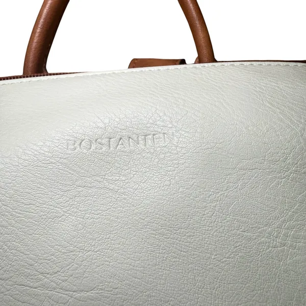 Convertible Backpack Shoulder Bag‎ Satchel Purse White Brown Vegan Leather - Image 4