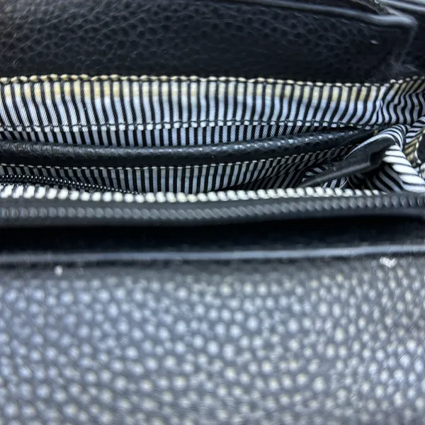 Black Textured Faux Leather Small Satchel Handbag Purse 8 x 6.5 Inch - Image 5