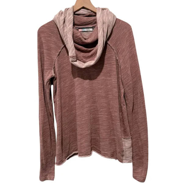 Free People Beach Two Body Cowl Neck Cocoon Dusty Rose Pullover Top O/S Boho - Image 2
