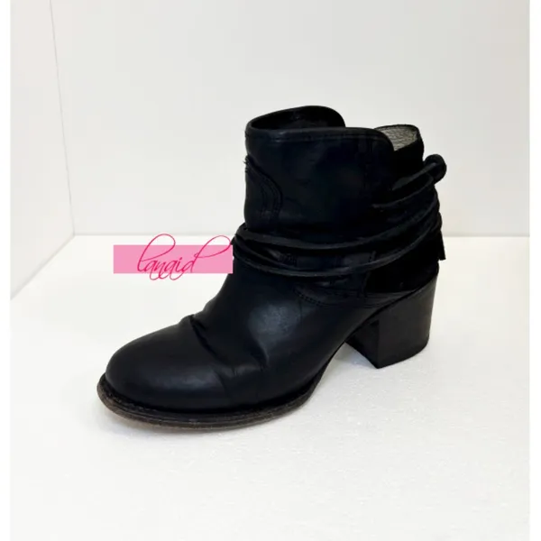 Freebird by Steven Casey Leather Distressed Suede Lace-Up Edgy Short Ankle Boots Booties 8 - Image 6
