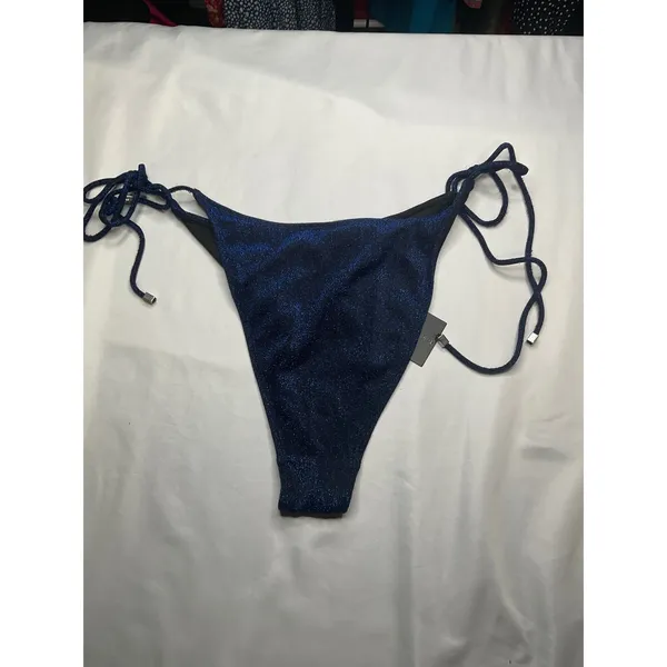 Sparkly Blue Tie Side‎ Bikini Bottoms Swimsuit New Beachwear - Image 4
