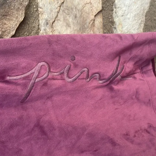 PINK Victoria Secret purple velour lounge pants size small - Image 4
