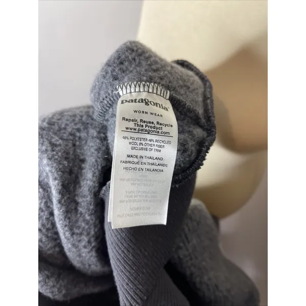 Patagonia Woolyester Fleece Pullover Women's Large Gray 1/4 Zip - Image 10