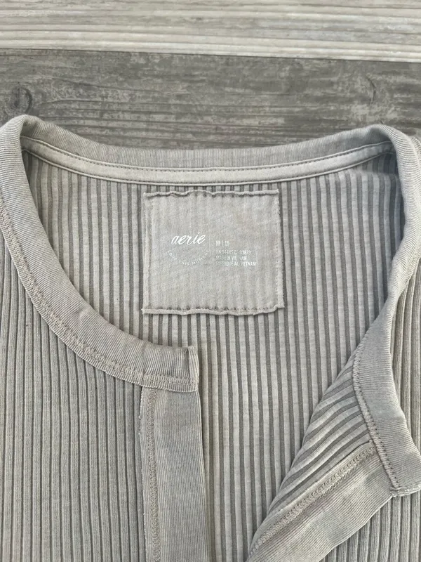 Aerie Fireside Long Sleeve Henley T-Shirt in Island Sand - Image 4