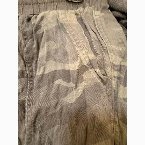 Jogger Pants Womens XS Green Gray Camo Elastic Waist Pockets - Image 3