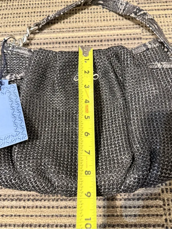 Simply Vera Vera Wang Black Woven Hobo with Silver Accent snakeskin print - Image 13