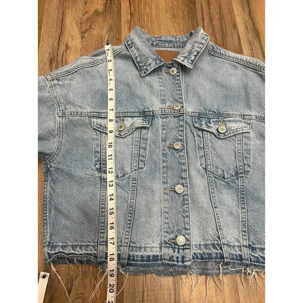American Eagle Cropped Jean Jacket‎ Sz XS100% cotton - Image 7