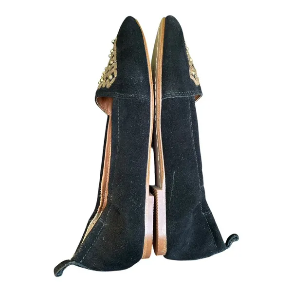 LATIGO Unity Suede Ballet Flats 7 Black Gold Studded Boho Comfort NWOT - Image 9
