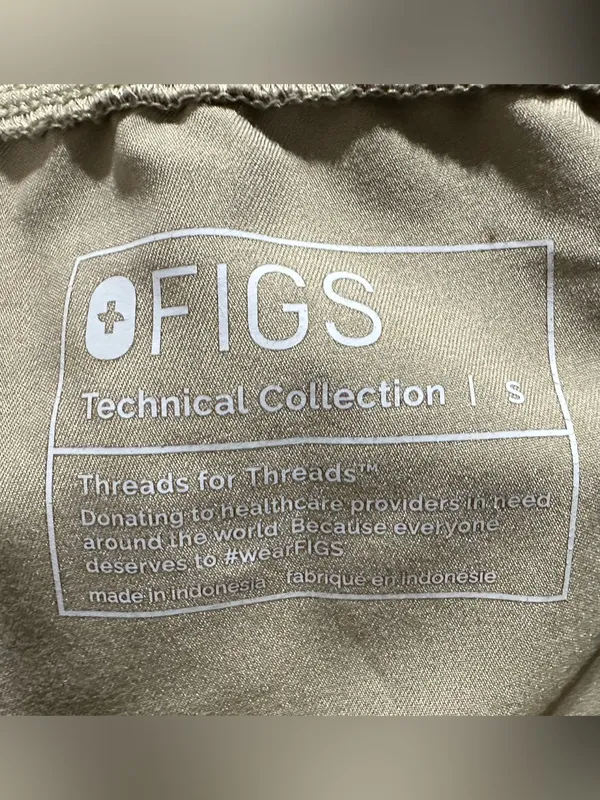 FIGS High waist Zamora jogger pants size Small khaki tan color - Image 6