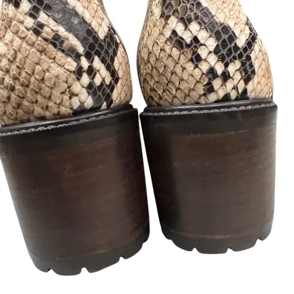 Vince Camuto Gaviana Combat Boots 7 Leather Shortbread Desert Python Lug Sole - Image 11