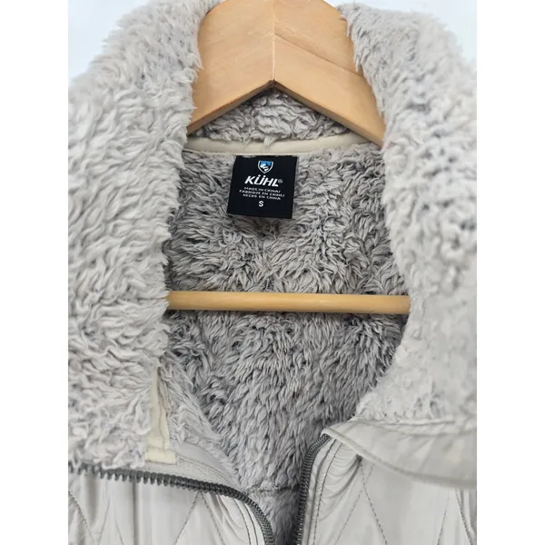 KUHL Vest Womens S Flight Stone Gray Quilted Fleece Full Zip 4443 EUC - Image 2