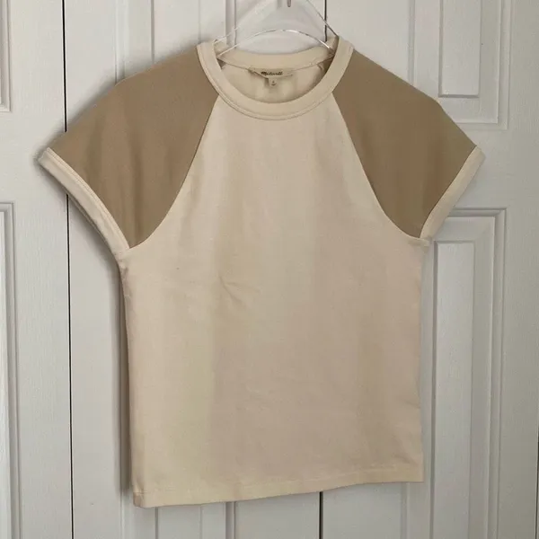 Madewell Raglan-Sleeve Baby Tee Antique Cream S NWT - Image 2