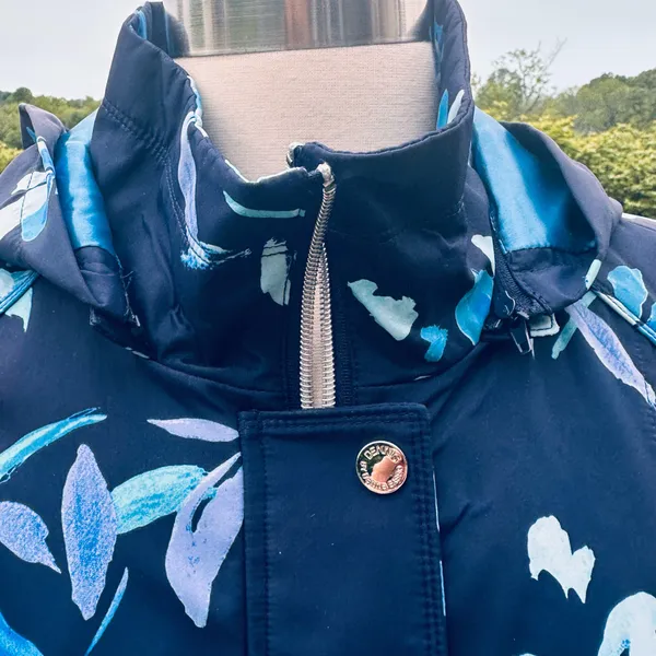 Dennis Basso Spring Rain Blue Floral Raincoat size XS - Image 11