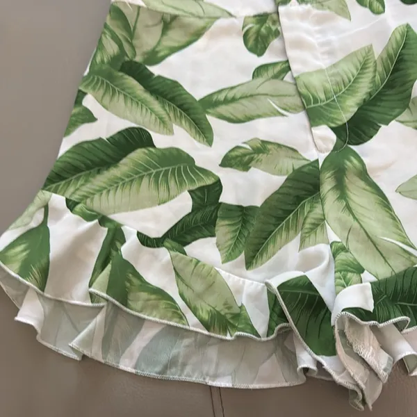 Show Me Your‎ Mumu Tropical Leaf Print Ruffle Hem High Rise Shorts Size XS - Image 3