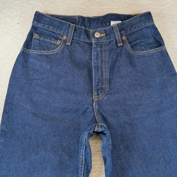 Vintage Y2K Levis 550 Relaxed Fit Tapered Leg High Rise Dark Wash Made in USA 6 - Image 3
