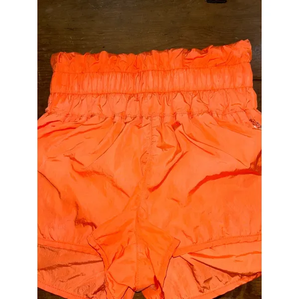 FP Free People Movement Neon Coral High Rise Shorts Lined Size Small - Image 4