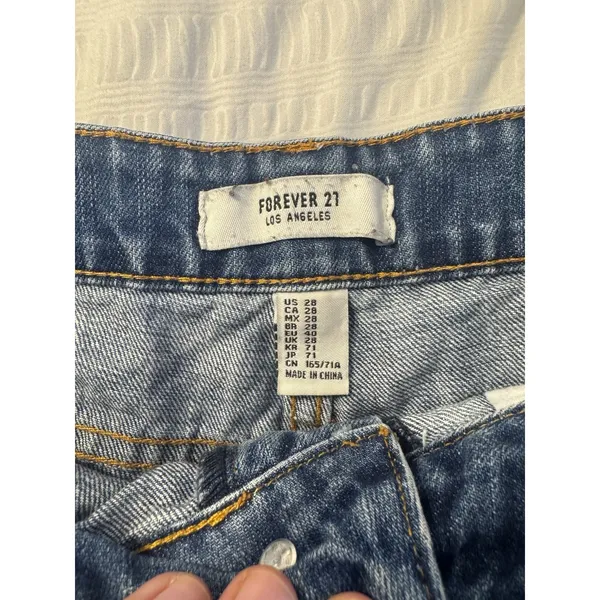 Forever 21 Women's Denim Shorts High-rise side slit micro Y2k 90s Grunge Indie - Image 2