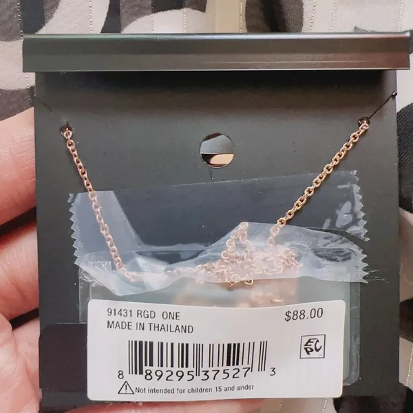 Coach RoseGold Pave Signature Bar Necklace 91431 NWT - Image 4