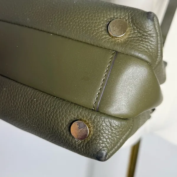 Michael Kors Rollins Satchel Green Pebbled Leather Tote Cross Body - Image 6