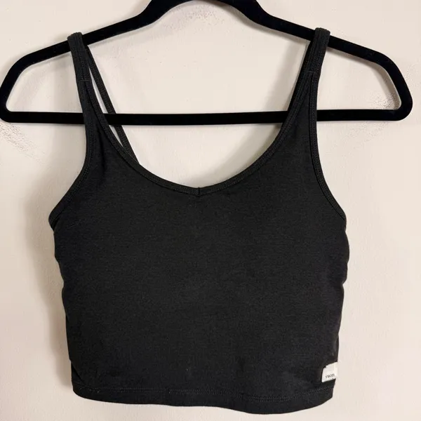 Vuori Elevate Crop Tank Black Heather Double Strap Racerback VW1005 Womens XS - Image 3