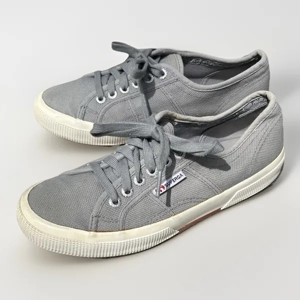 SUPERGA 2750 Cotu Classic Sneakers‎ Light Gray Size 8.5 EU 39 Minimalist Casual - Image 2