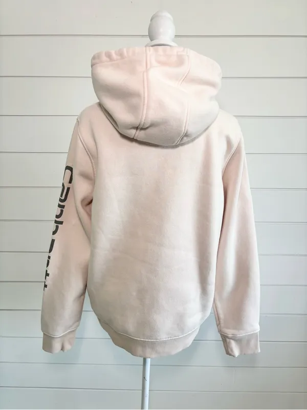 Carhartt Relaxed Fit Graphic Sleeve Hoodie Blush Pink Size S - Image 4