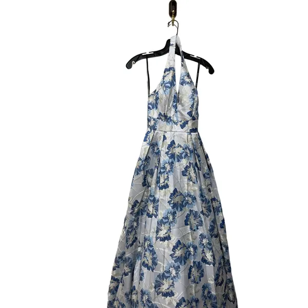 Speechless Blue‎ Metallic Halter Evening Formal Dress Gown Size 0 New with Tags - Image 8