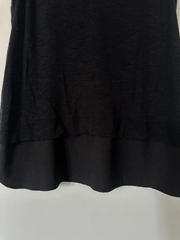 J.Crew Black Sleeveless Layered Chiffon Hem Keyhole Back Tank Top Size S - Image 4