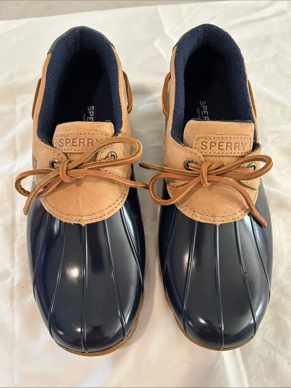 SPERRY Saltwater™ 1 Eye Duck Shoe Duck Boots, Flat Heel, Blue, Size 10, NWOT - Image 3