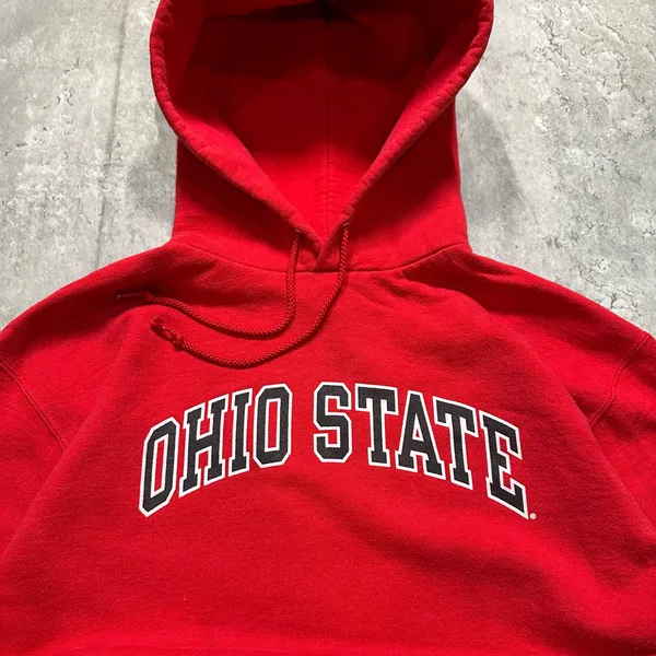 Vintage Champion Ohio State Buckeyes Sports Wear Hoodie Red - Image 2