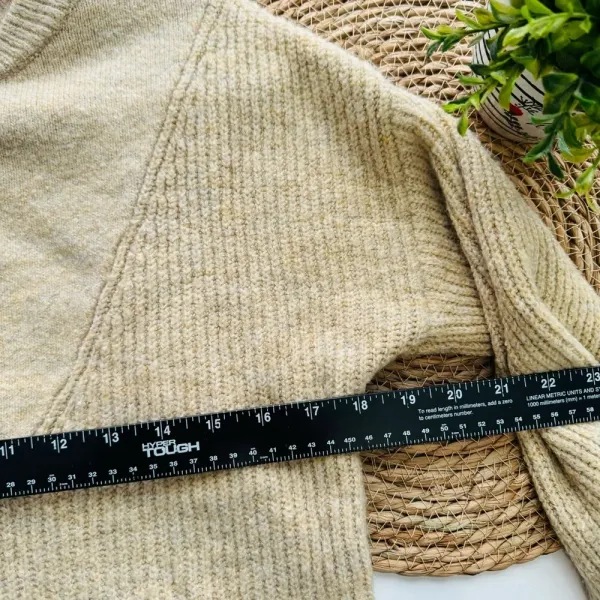 A.N.A Beige‎ Henley Oversized Knit Sweater Size XS - Image 6