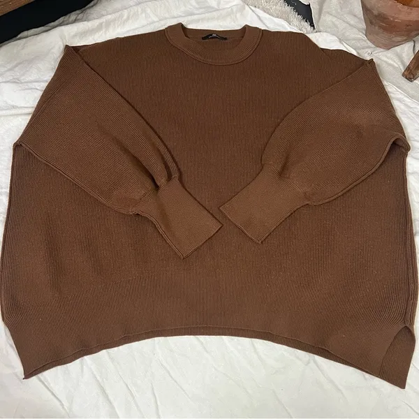 LILLUSORY Brown Oversized Batwing Sweater Size undefined - Image 6