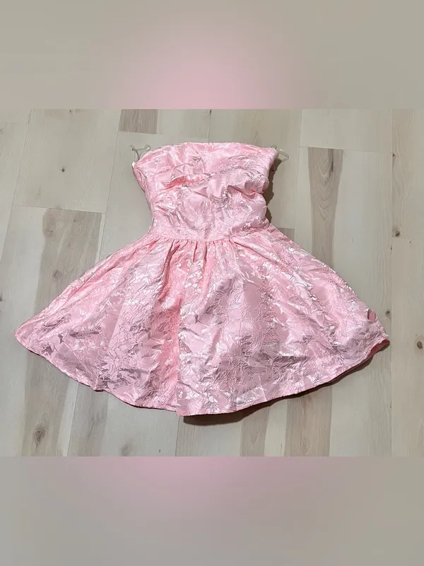 Babyboo NWT Women Small Pink Strapless Mini Dress Romantic Coquette Soft Girl - Image 6
