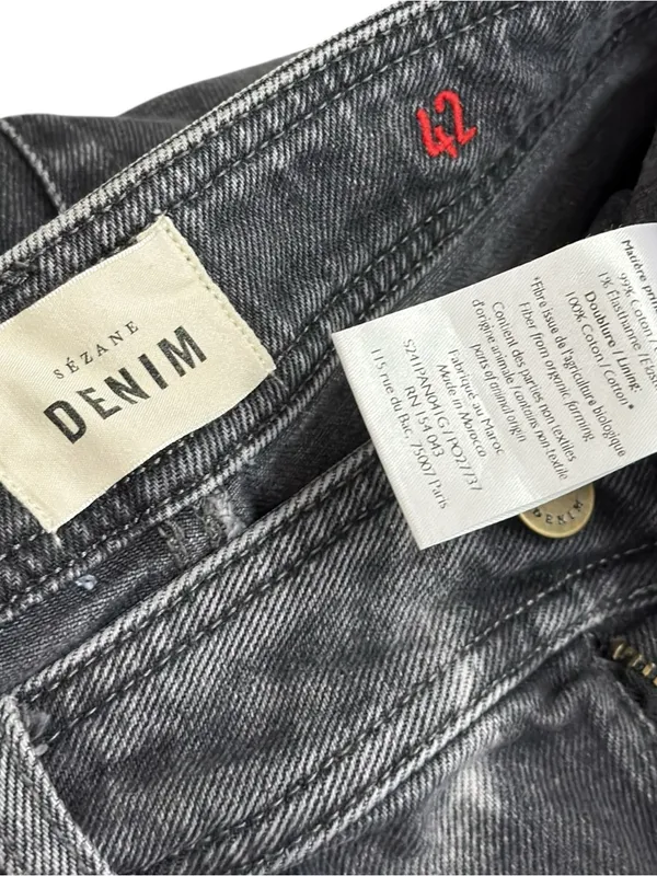 SÉZANE Le Crop Jeans, Middle Grey, FR42/US10 - Image 7
