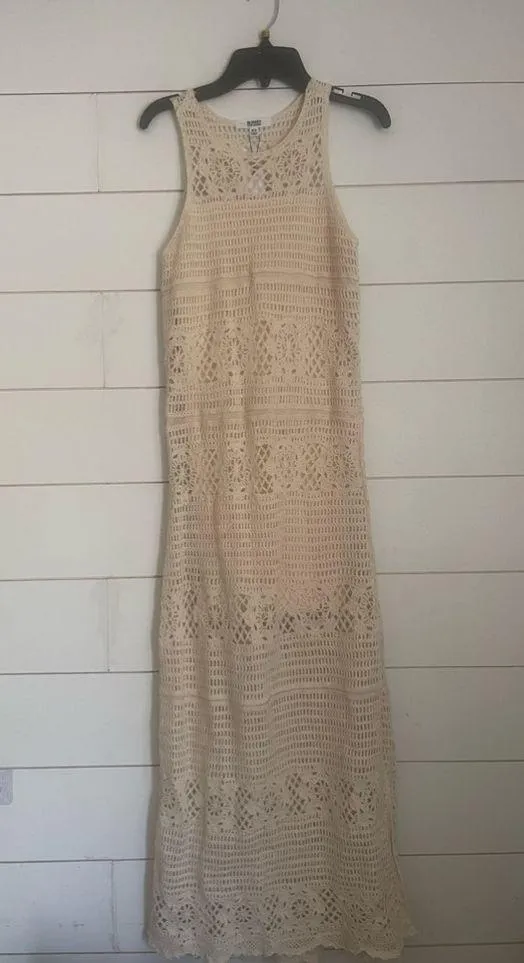 Crochet You Love Me Beige Crocheted Sleeveless Maxi Dress BB Dakota by Steve - Image 5