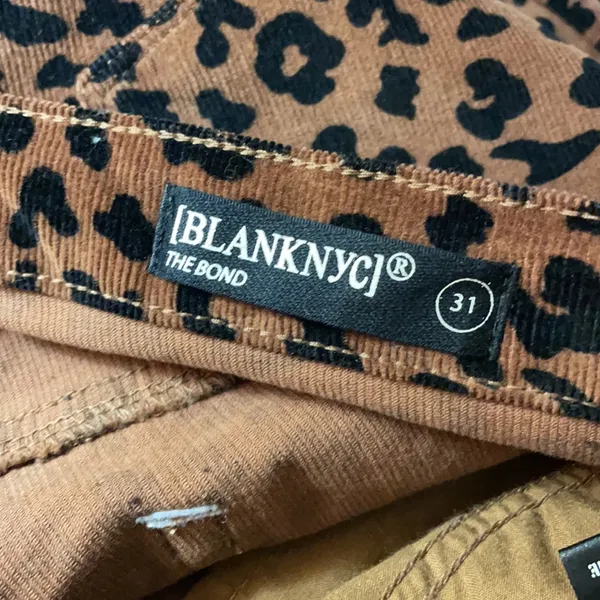 NWT BlankNYC Leopard Corduroy Mid-Rise Skinny Jeans SZ-31 Brown Black - Image 10