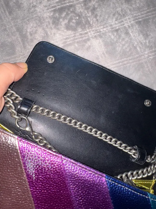 Kurt Geiger Rainbow Stripe Chain Shoulder Crossbody Bag - Image 6