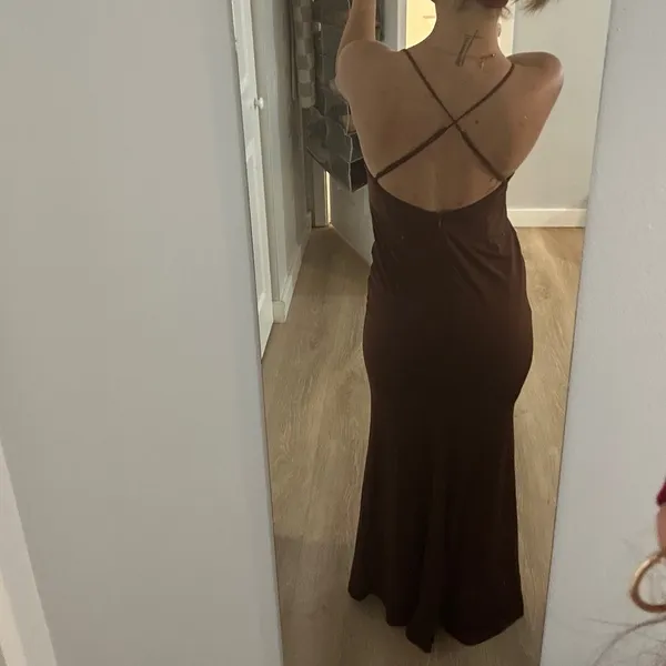 Here Comes the Sun Elegant Brown Maxi Dress - Image 3