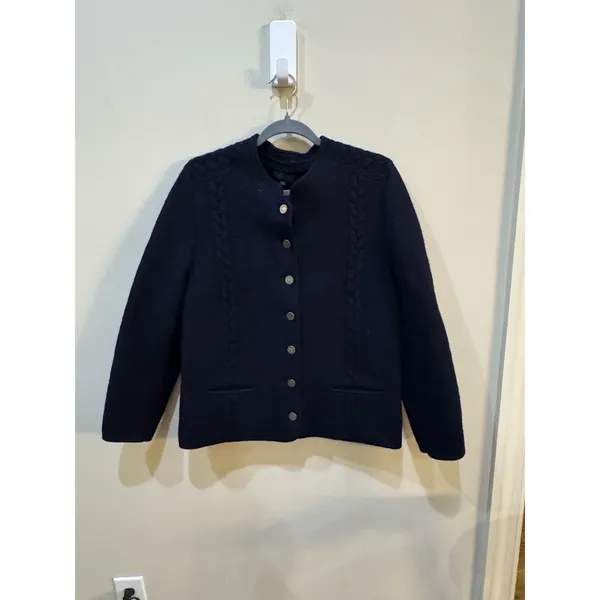 vintage Lands' End 100% wool Tyrolean-style cardigan jacket Size 14 Women - Image 2