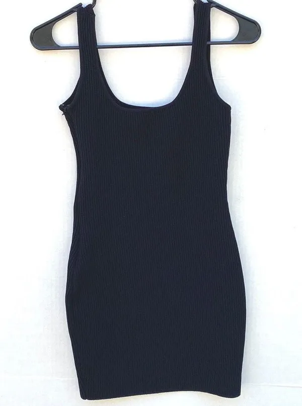 NWOT Princess Polly Womens Size small/XS black ribbed Gracie mini dress - Image 4