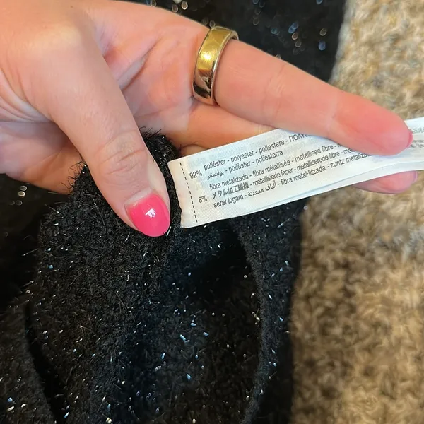 NWT Zara Thread Dress Black Medium Sparkle - Image 7