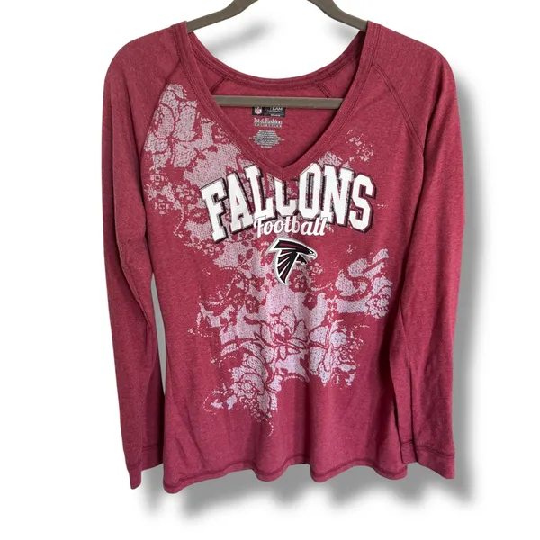 National Football League Team Apparel 5/$65 Atlanta‎ Falcons Women's Long Sleeve V-Neck Tee - XL - Image 2