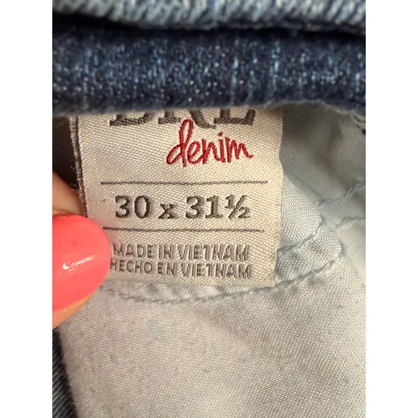 BKE Payton Straight Leg Jeans Womens 30R Medium Dark Wash Thick Stitch Buckle - Image 6