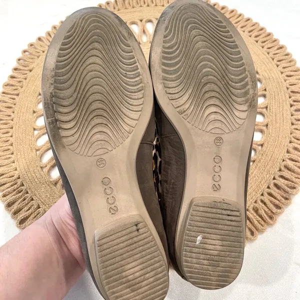 Ecco Felicia Loafers Size EU 36 Brown Leopard Flats Calfhair Animal Print - Image 8