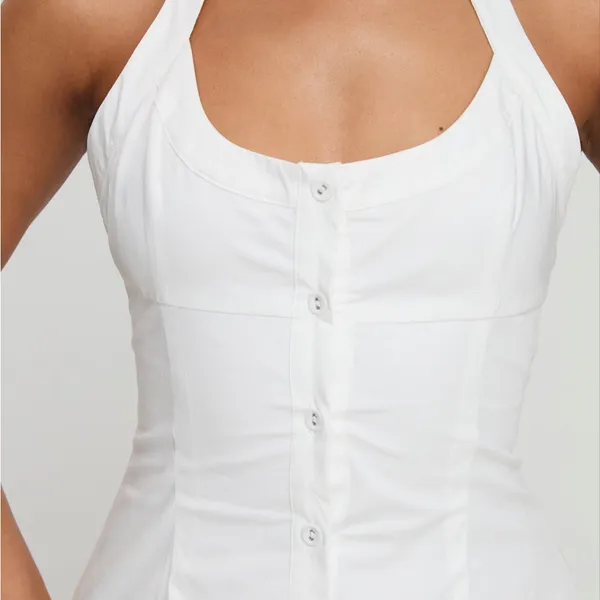 Princess Polly Mallorie Halter Mini Dress White - Image 6