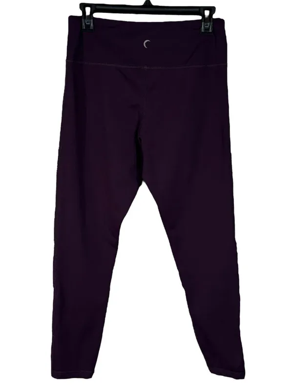 Zyia Active SZ 12 Moto Light 'n Tight 7/8 Leggings Laser Cutouts Hi-Rise Purple - Image 5