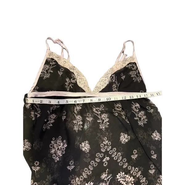 Y2K Sheer Fairy Goth Babydoll Slip Top Peacock Floral Lace Coquette Mesh 90s EUC - Image 8
